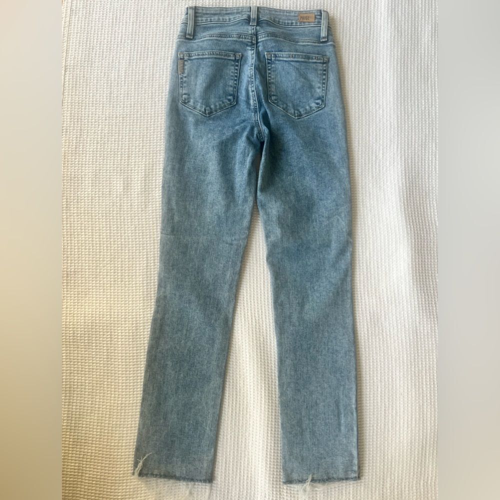PAIGE Women's Hoxton Straight Light Wash Fray Hem Ankle Jeans Size 24 - Picture 10 of 14